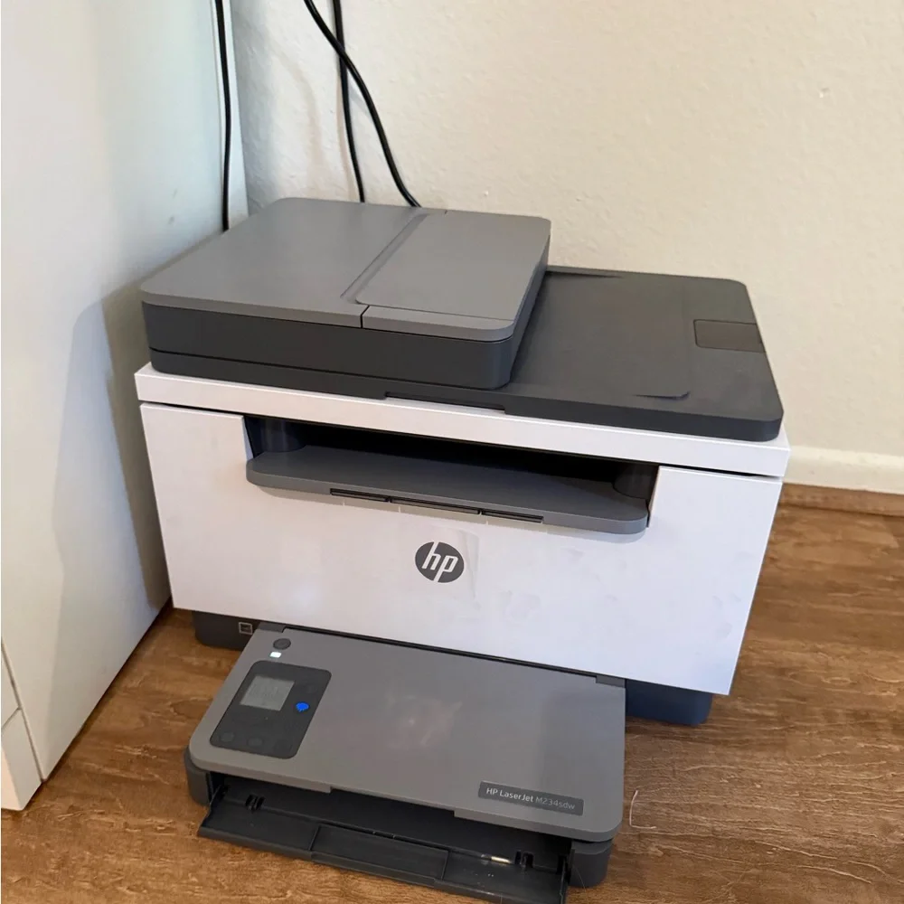 HP Multifunction Printer in Gray and White